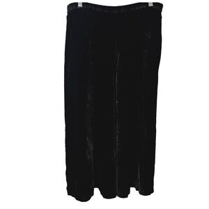 Vintage y2k Velvet Midi Skirt Large Black Goth‎ Punk Fairy Witchy Emo Vampire